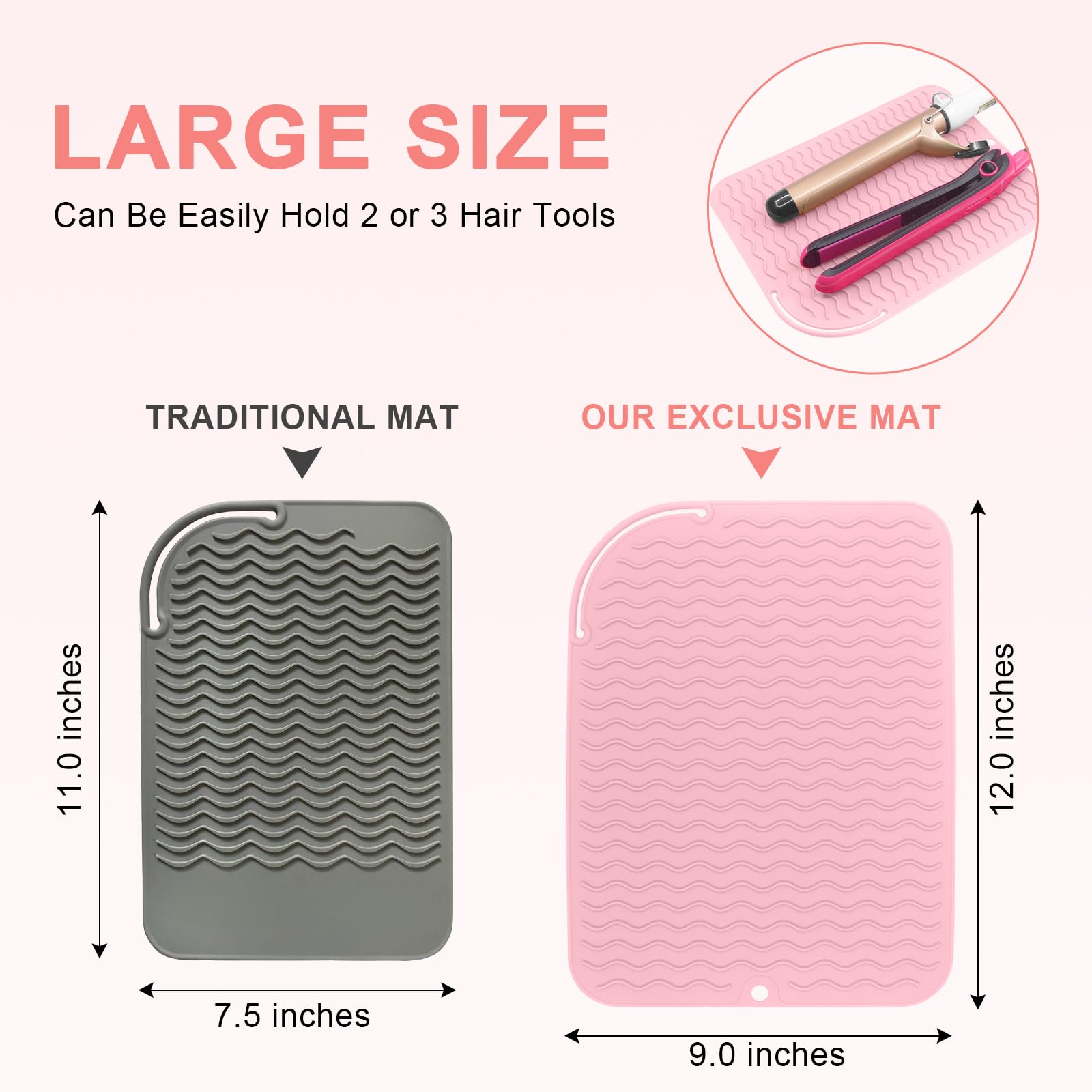 Using the elastic loop to wrap a curling iron in the mat