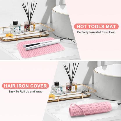 Top down view of silicone mat for hot hair tools