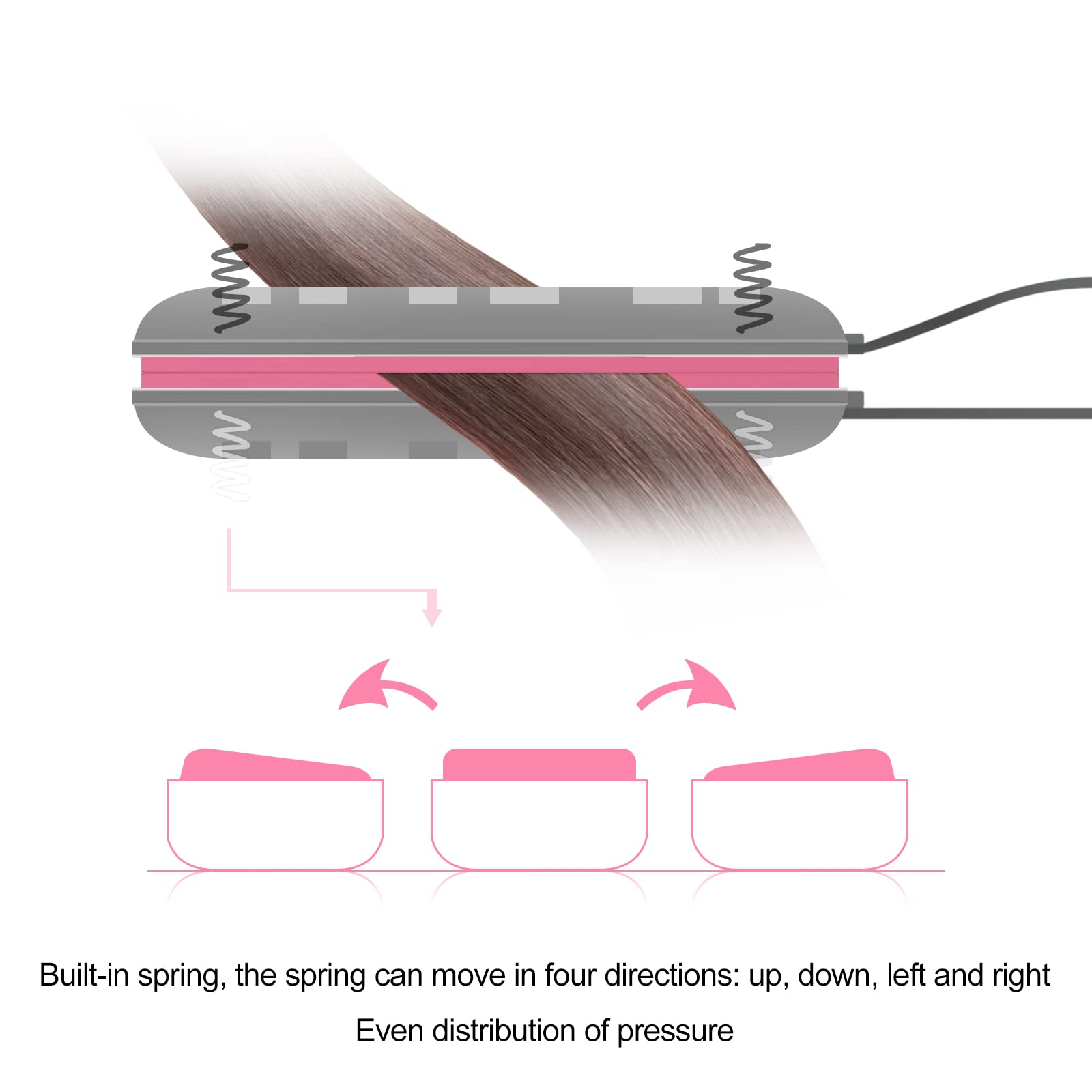 Compact portable flat iron in white storage box