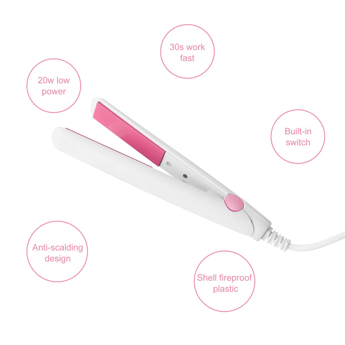 Lightweight travel size hair straightener for women