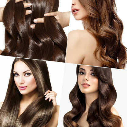 Generic mini hair straightener being used on short hair