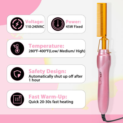 Goiple hot comb with anti-scald safety case
