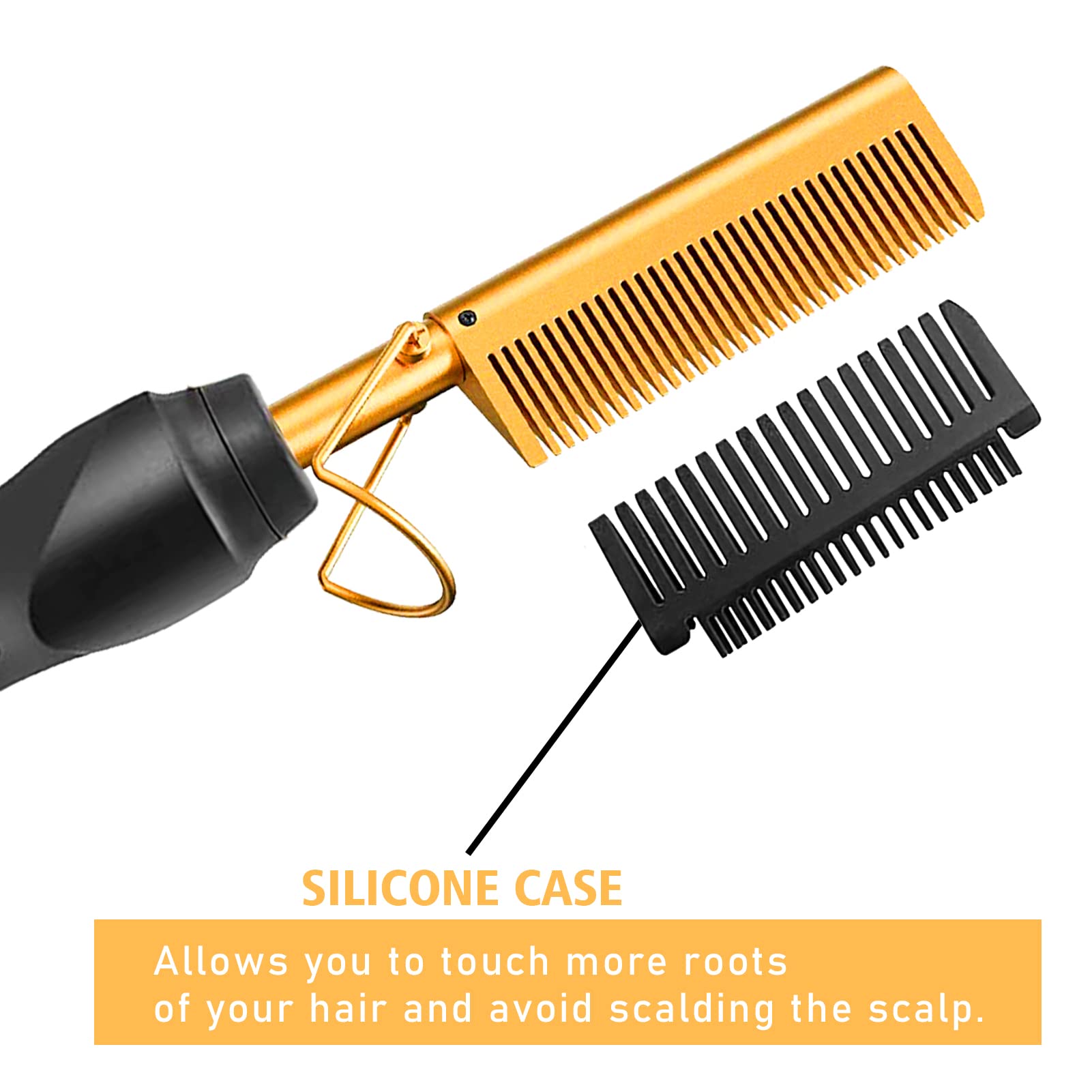Electric pressing comb heating element detail