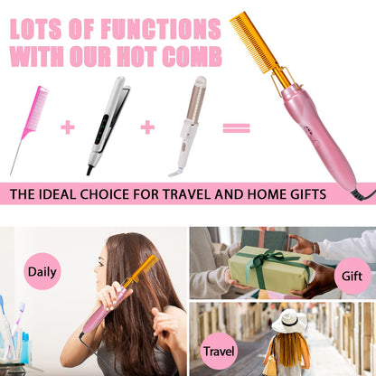 Adjustable temperature control on Goiple hot comb