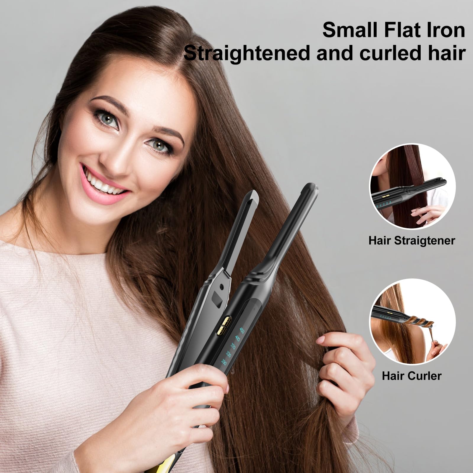 Travel-friendly Mvxitanny pencil flat iron with safety lock