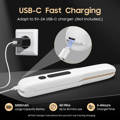 LYFDUW hair styling tool showing temperature settings on LCD screen