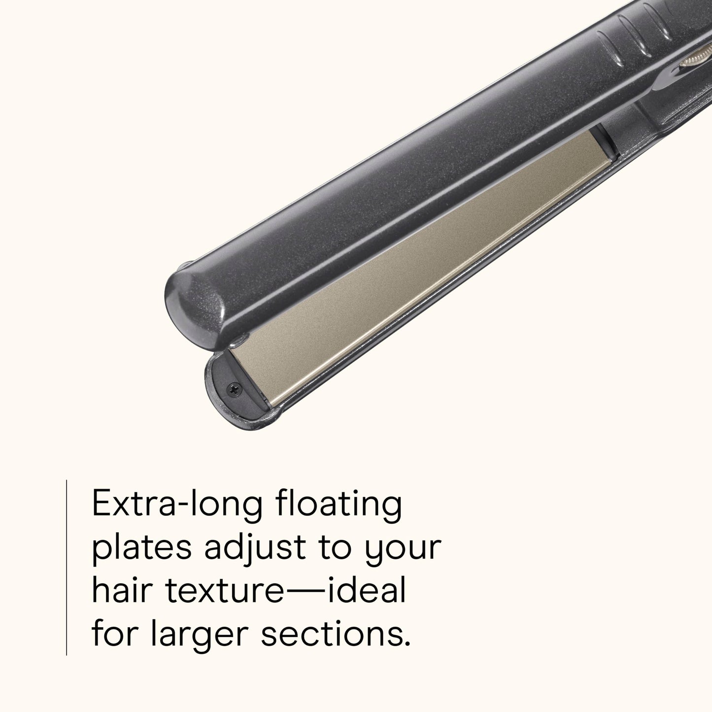 Close up of tourmaline ceramic plates on Conair straightener