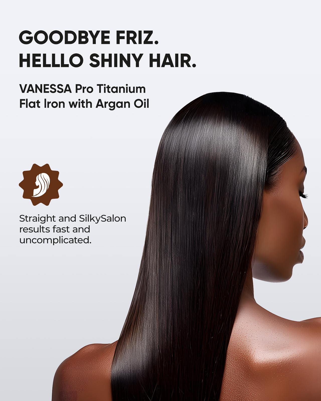 Close up of Vanessa Pro titanium plates for smooth hair
