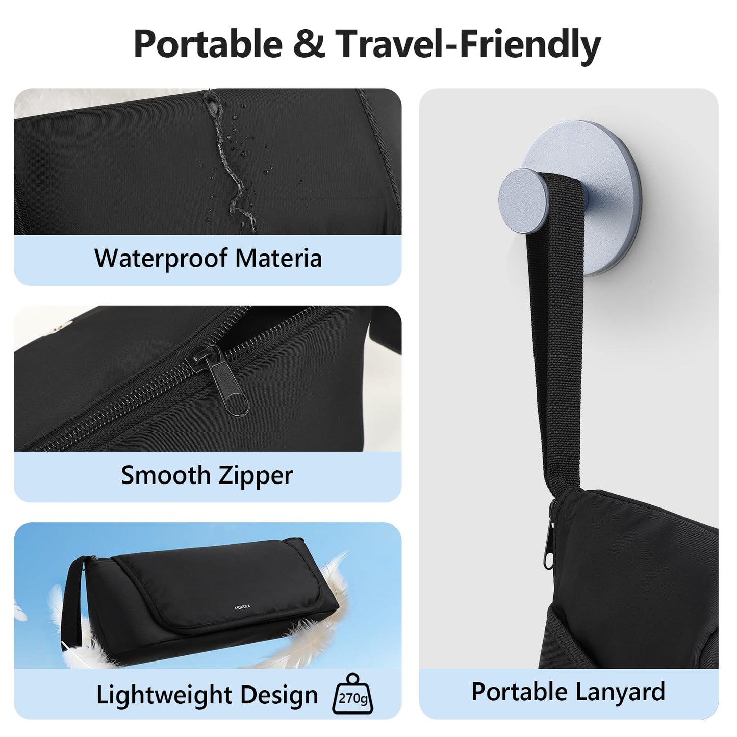 Travel hair tool bag with curling iron inside