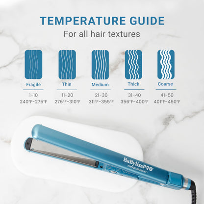 BaBylissPRO Nano Titanium iron showing temperature control