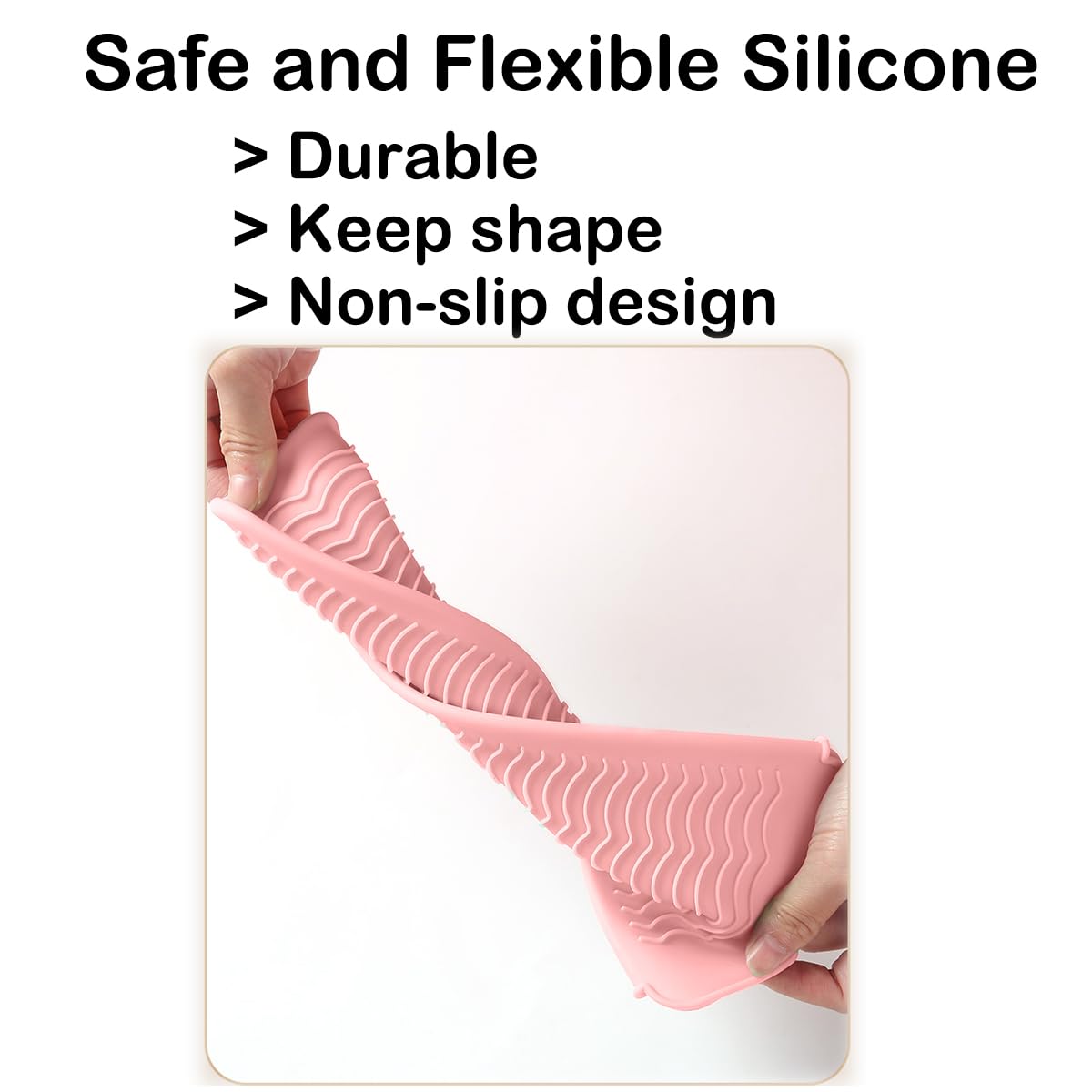 Uorneri silicone mat being used to store a curling iron