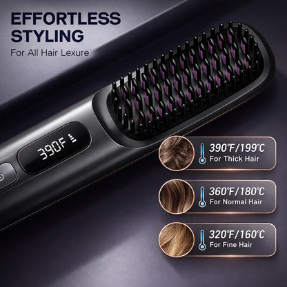Close up of Bordeag ceramic-glazed heating bristles for hair