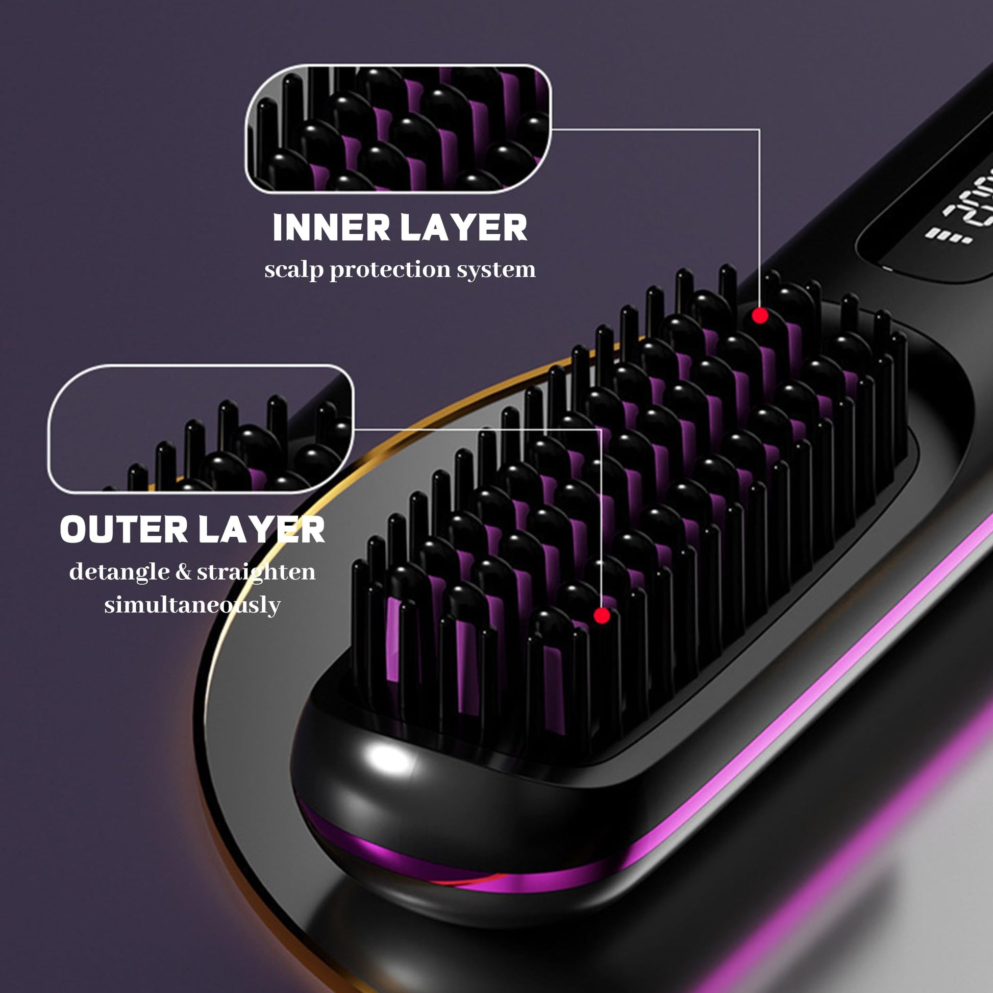 Side profile of Bordeag Go Brush Pro 2026 portable styling tool