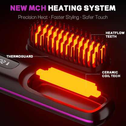 Bordeag travel-friendly cordless hair brush with USB-C charging