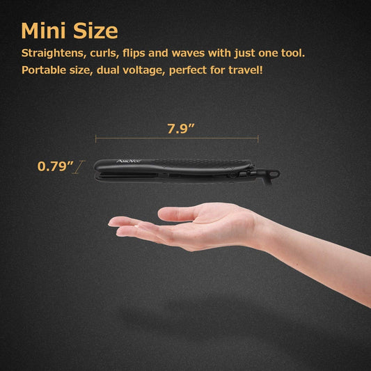 Amovee 0.7 inch ceramic hair straightener plates close up