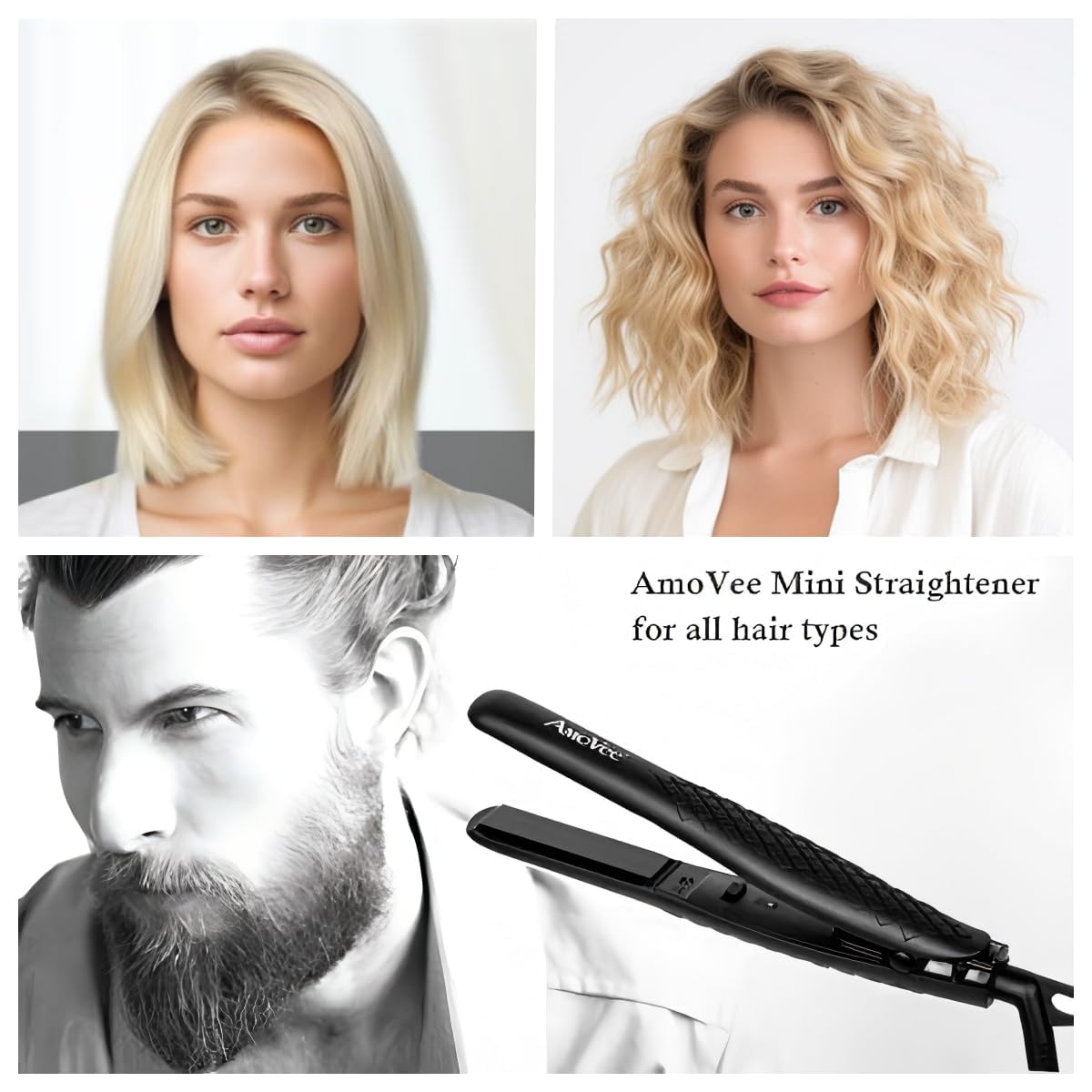 Amovee compact flat iron dual voltage power plug