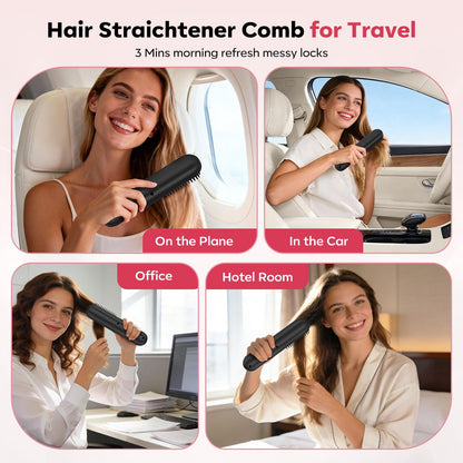 Side profile of portable Harrflow hair straightening comb