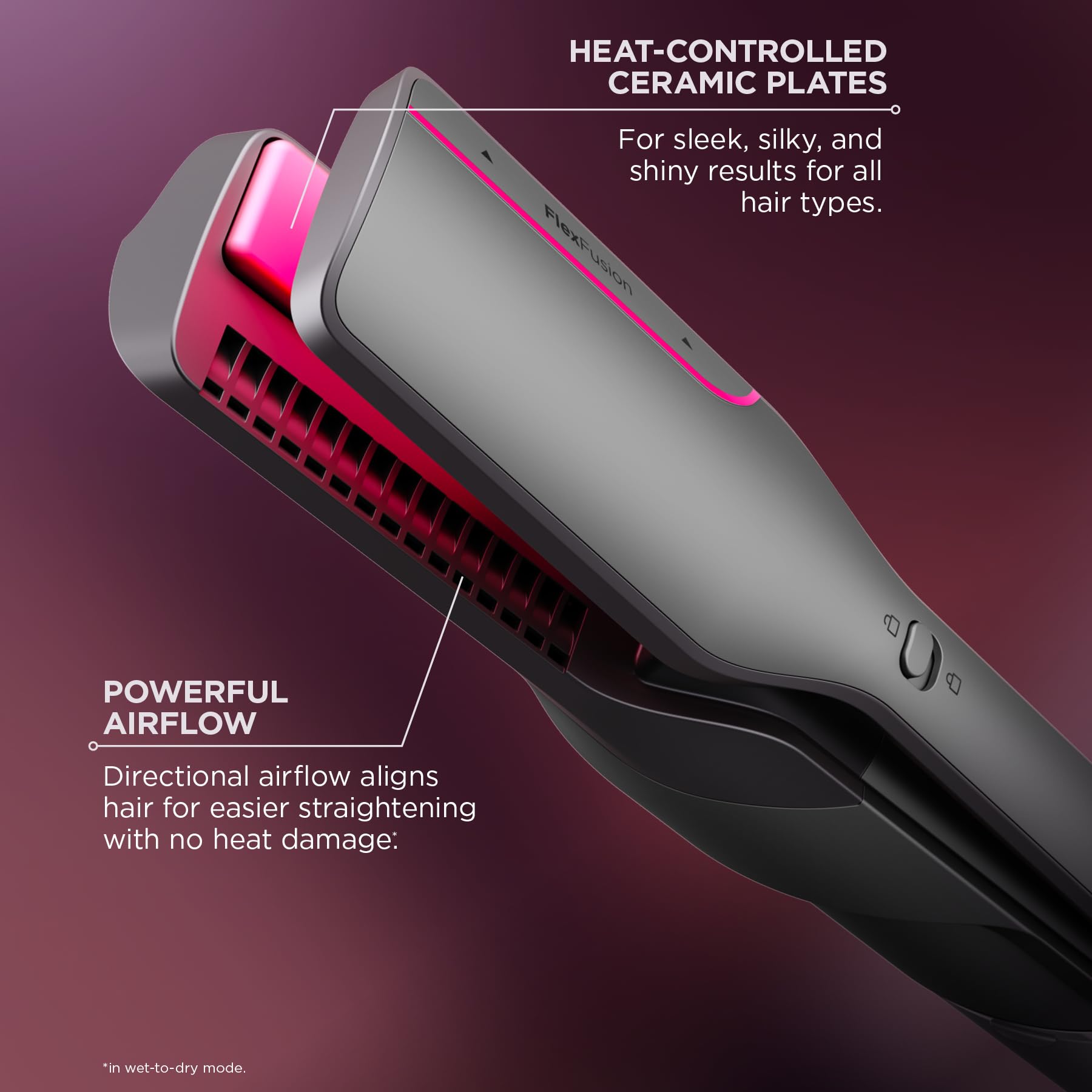 Premium packaging of authentic Shark Flex Fusion hair styling tool
