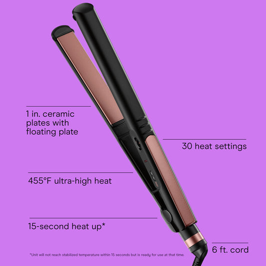 Infinitipro By Conair 1-inch hair straightener rose gold plates