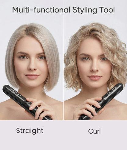 Melydo mini flat iron with heat resistant travel pouch