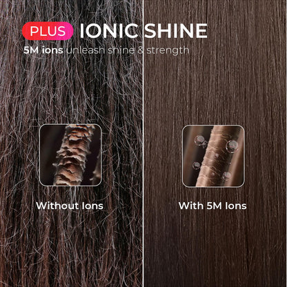 Side profile of Tymo Ring Plus professional straightening brush