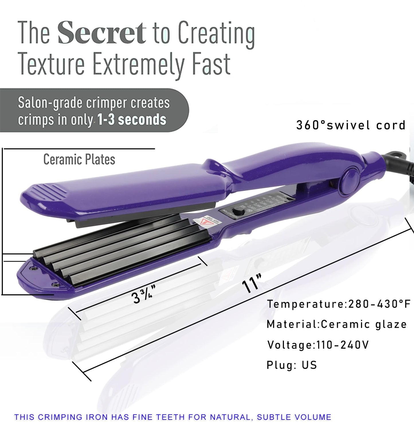 Close up of MbHair ceramic plates for hair crimping