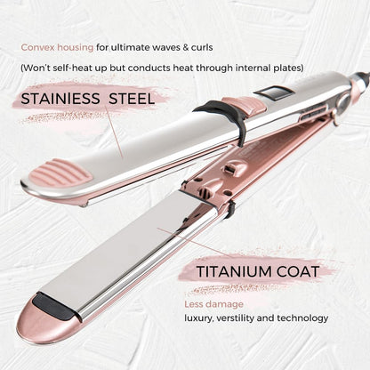 Rozamor professional hair straightener titanium plates detail