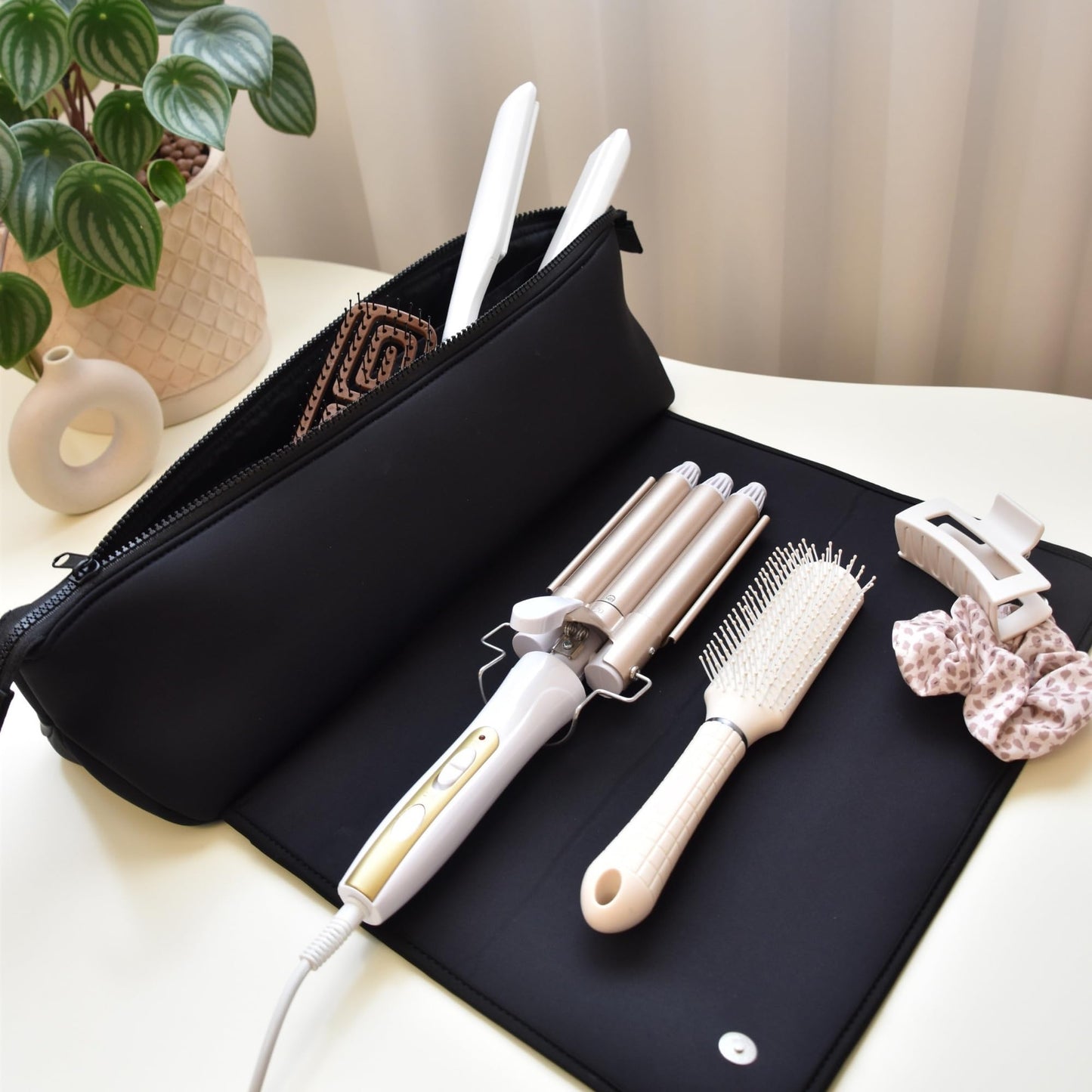 Flat lay of Barefoot Caribou heat resistant mat for travel