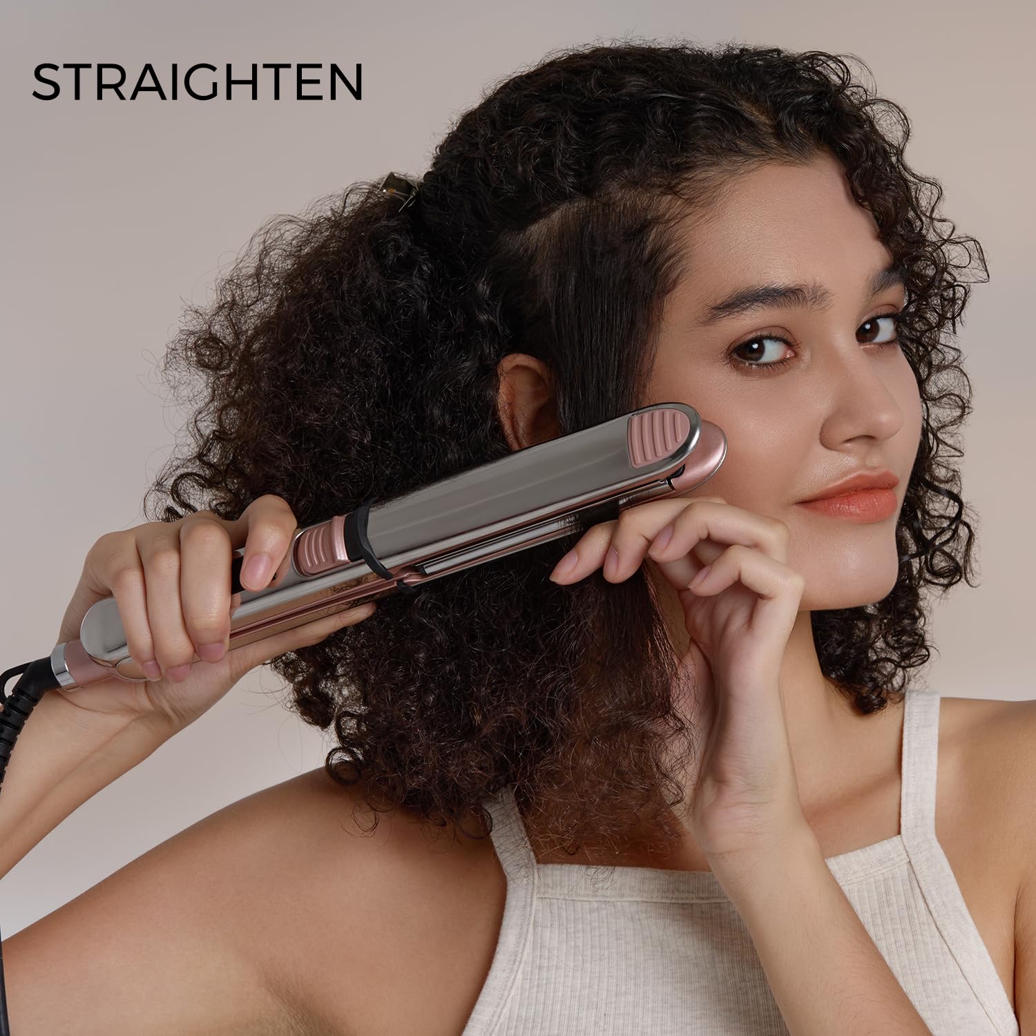 Side profile of Rozamor titanium ionic hair straightener