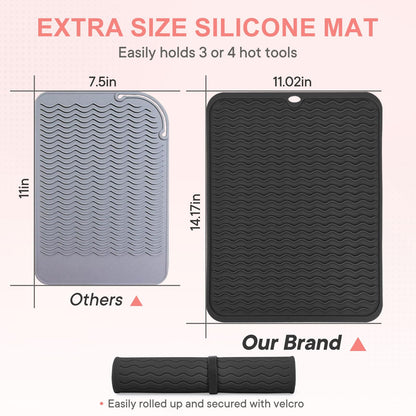 Suafrnut heat resistant mat wrapped around a curling iron