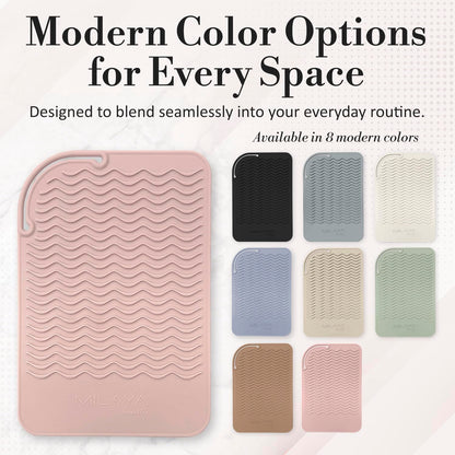 Comparison of Milaya Beauty large mat size on bathroom counter