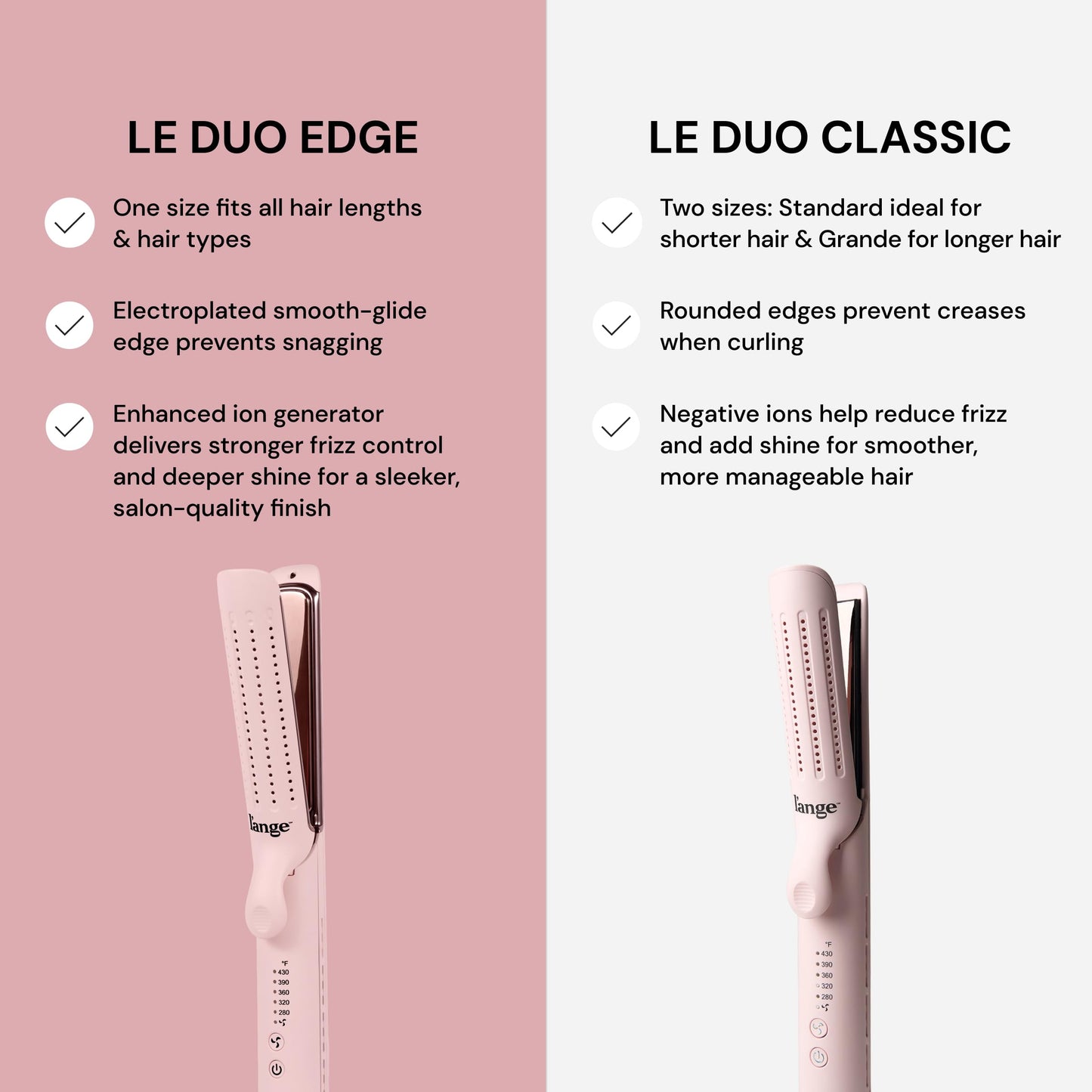 L'Ange Hair Le Duo Edge temperature control buttons