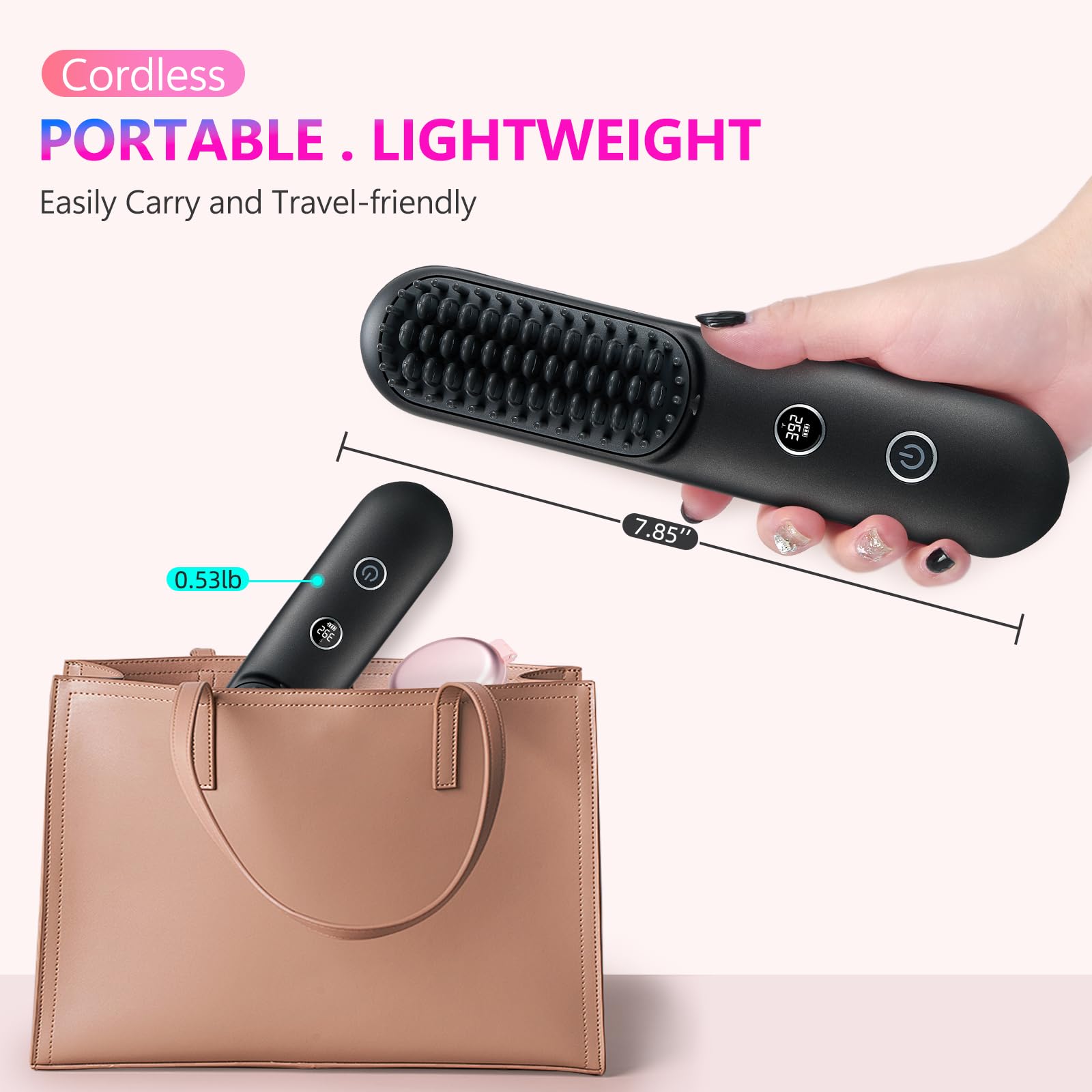 Studlly hair straightener and mirror set in travel bag