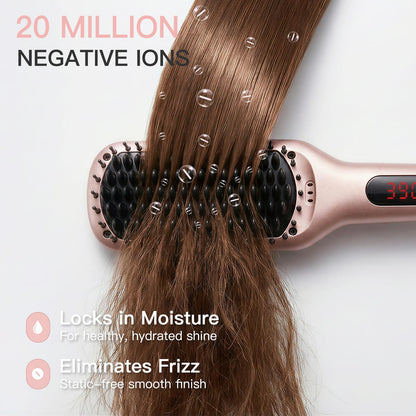 Close up of nano ceramic coated teeth on Megawise straightener