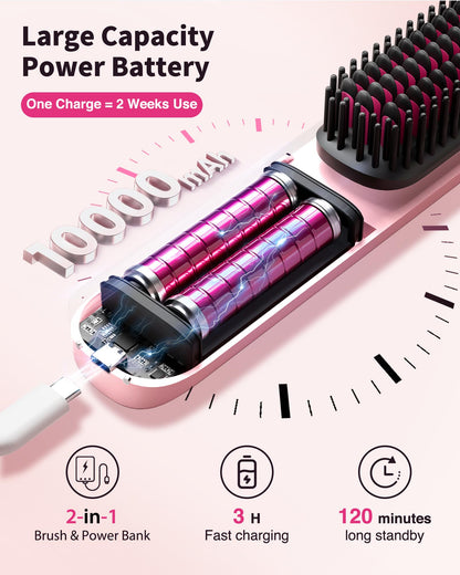 Bopcal hair brush showing USB-C charging port