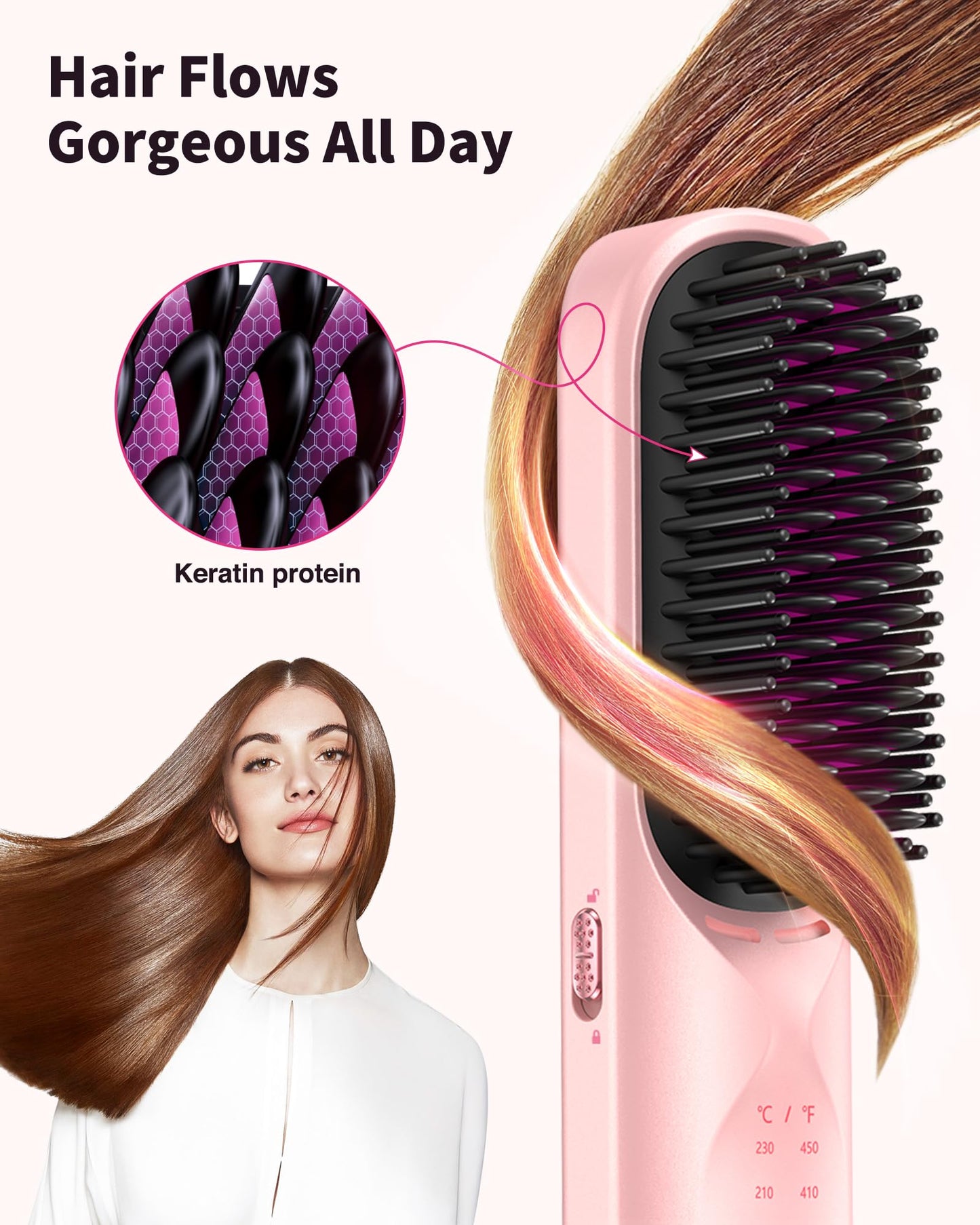 LED temperature display on Bopcal cordless brush