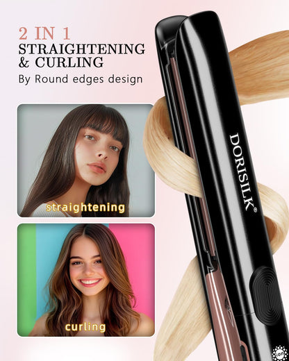 Dorisilk 2-in-1 flat iron and curler side profile
