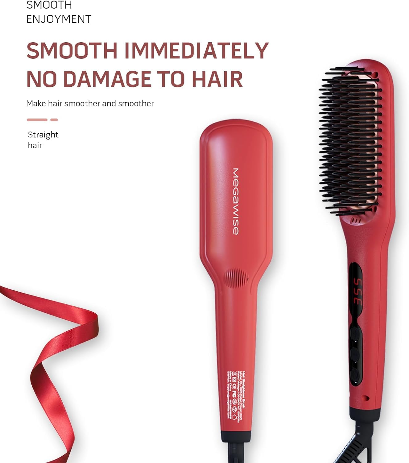 Close up of Megawise hair brush anti-scald bristles
