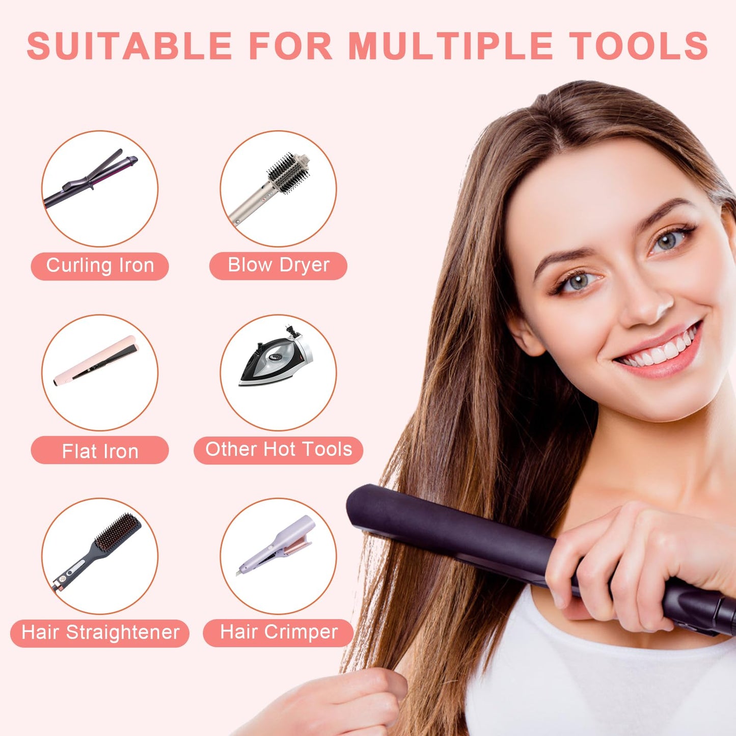 Amijeal hair tools mat hanging on a hook for storage