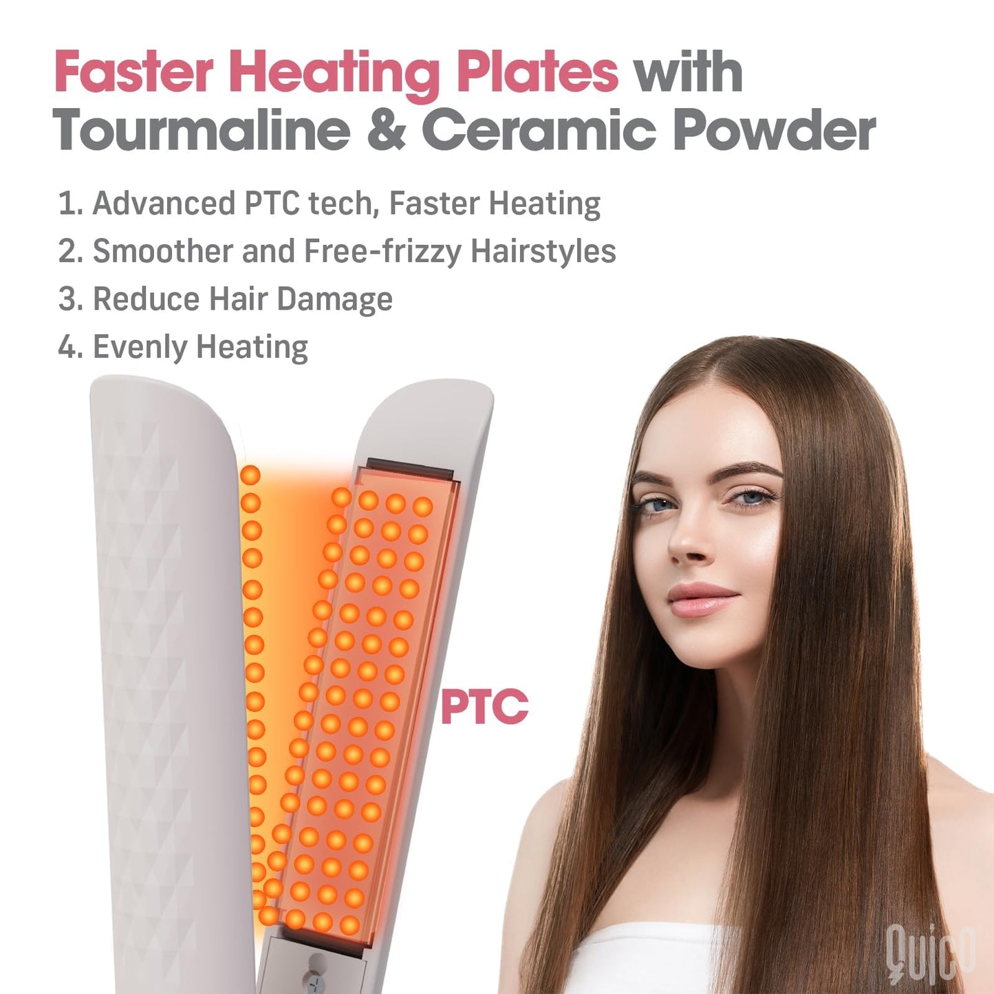 Quico hair straightener pink design for women