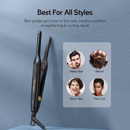 Man using Terviiix pencil flat iron for beard grooming