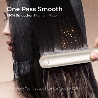 Tymo flat iron showing 1-inch titanium plates