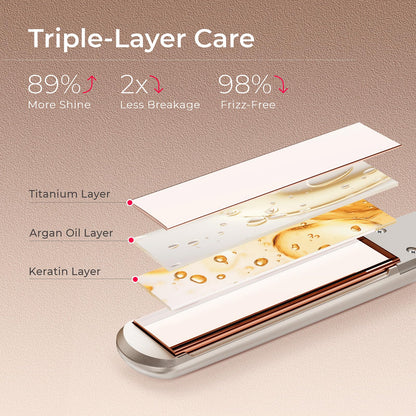 Side profile of Tymo hair straightener with LED display