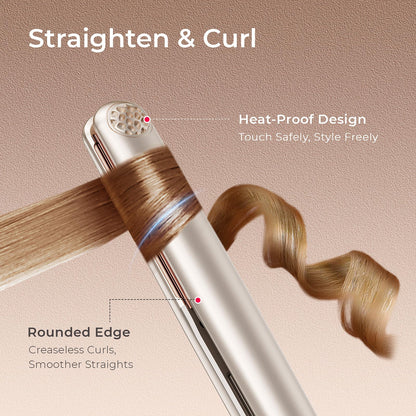 Close up of Tymo 2-in-1 hair straightener and curler