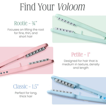 Voloom Rootie professional hair iron packaging box