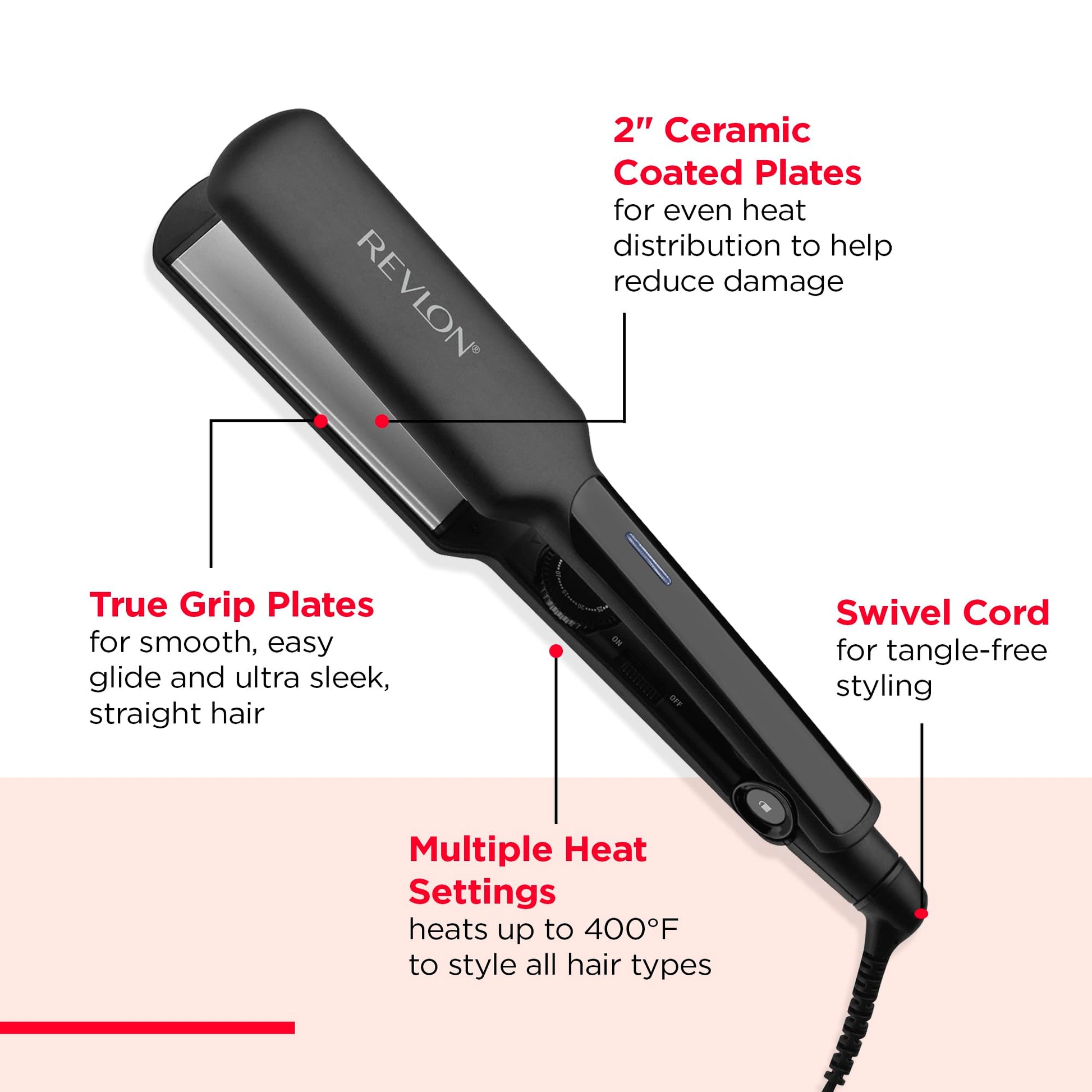 Revlon 2 inch flat iron side profile