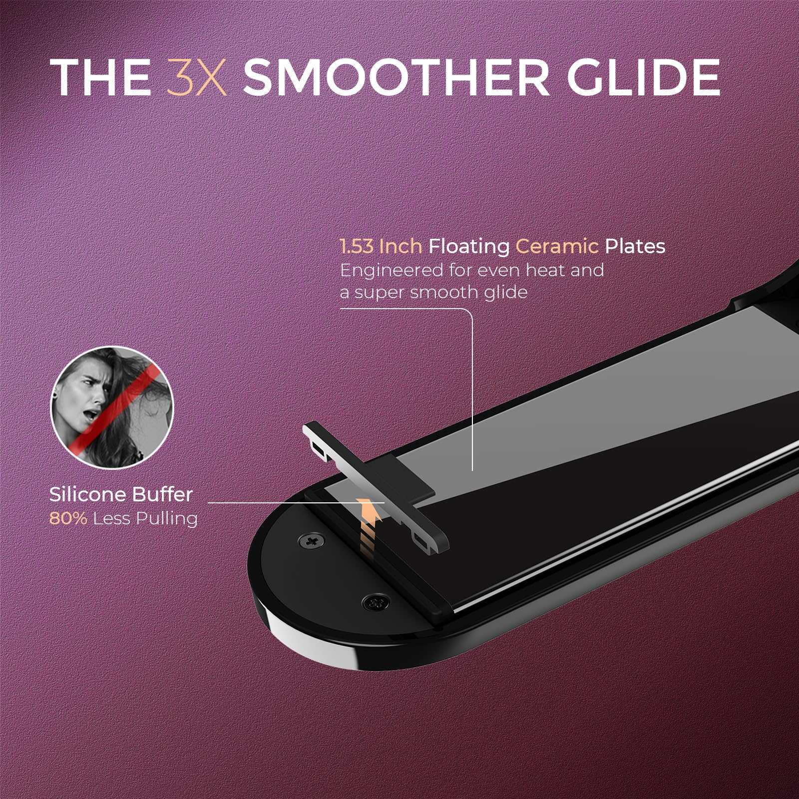 Tymo Flipro hair straightener held by hand for scale