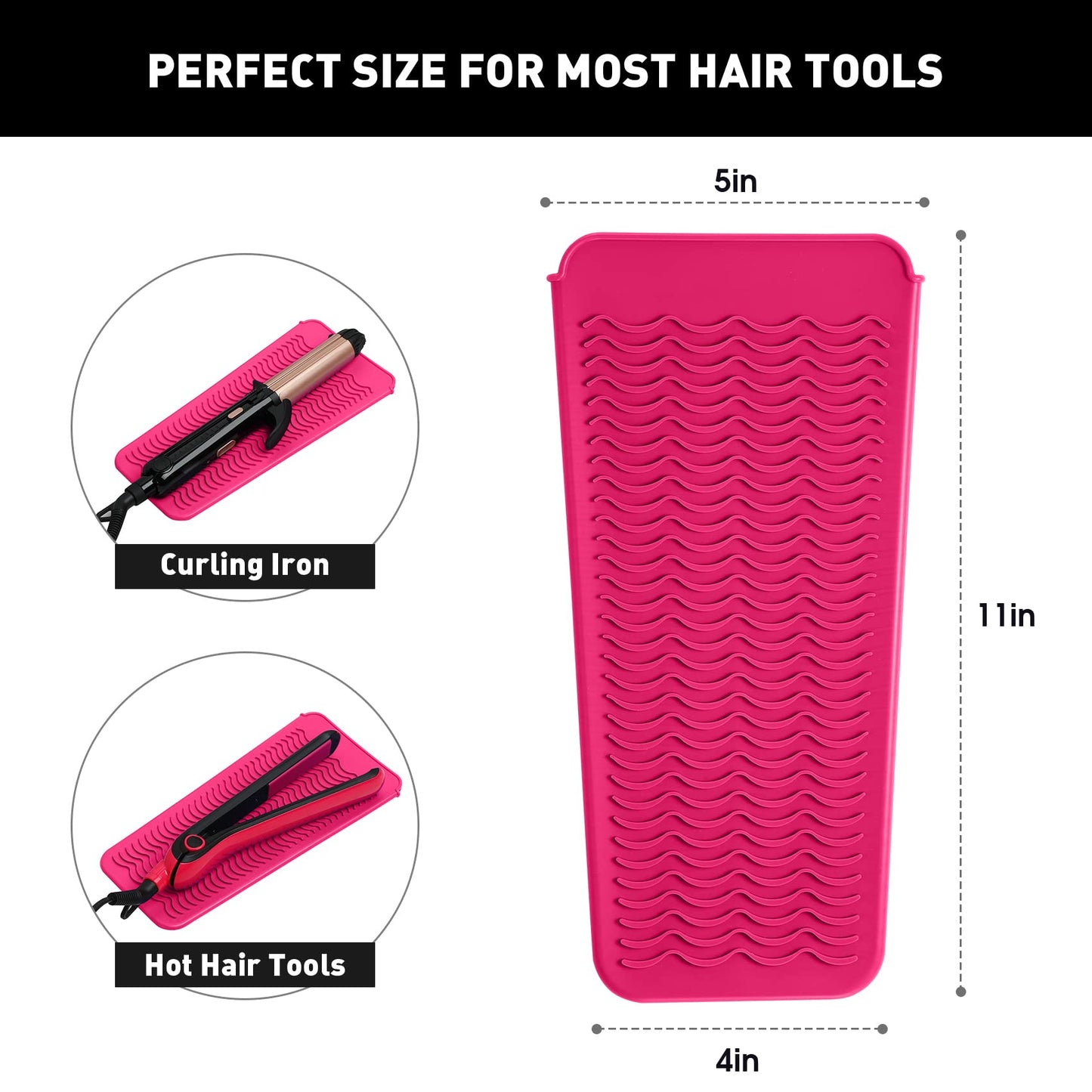 Zaxop silicone mat pouch holding a hot flat iron