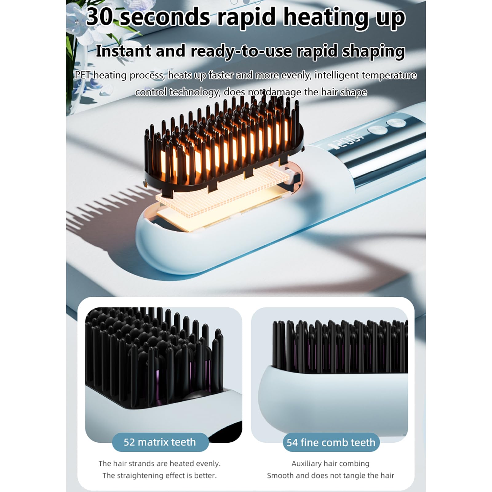 Go Brush Pro dual-tooth design for hair detangling