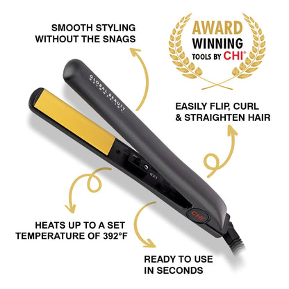 CHI 1 inch hair straightener with ceramic plates closed